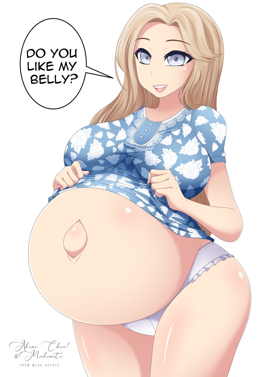 1girls absurdres big_breasts breasts female female_only highres huge_belly large_breasts megaxverse pregnant ready_to_pop solo speech_bubble text tradwife wojak_comics