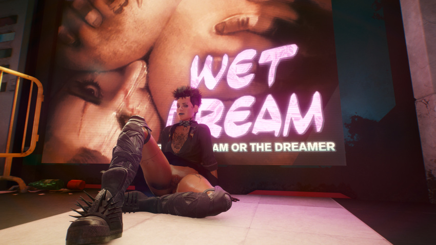 1girls 2021 cgi cyberpunk_2077 female tagme text