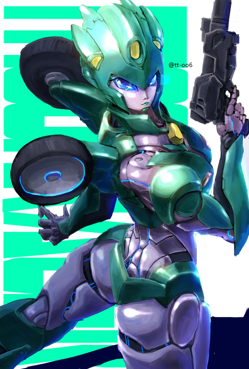 1girls alien alien_girl ass ass_focus blue_eyes boobs breasts female female_only green_lips green_lipstick green_panties gun looking_at_viewer machine mechanical moonracer panties partially_clothed robot robot_girl solo solo_female tits transformers