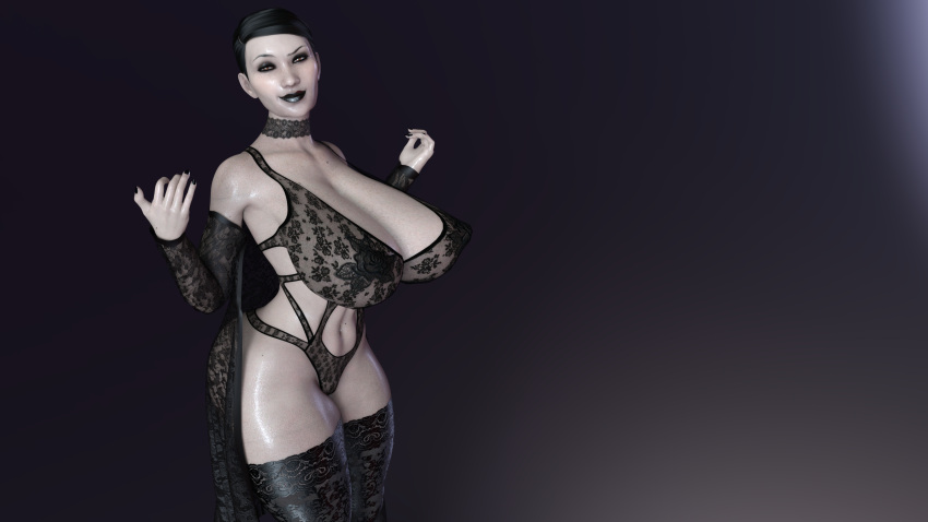 3d 4k absurd_res astarte_shrine_maiden_(goth) black_lingerie black_lipstick eromd fat_mons goth gown gown_lift gradient_background lingerie milf presenting presenting_breasts revealing revealing_clothes seductive_eyes seductive_look seductive_smile stockings thick_thighs tied_hair wallpaper wip work_in_progress