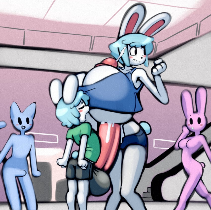 angstrom anthro being_watched big_balls big_breasts big_penis big_sister blush brother_and_sister bunny_boy bunny_ears bunny_girl casual clothed_paizuri embarrassed exhibitionism furry huge_balls huge_breasts hyper hyper_balls hyper_breasts hyper_penis incest lagomorph little_brother marco_(angstrom) molly_(angstrom) older_sister original paizuri paizuri_under_clothes penis_size_difference precum public public_nudity public_sex rabbit shirt shorts siblings size_difference small_ass small_but_hung tank_top titjob top_heavy younger_brother