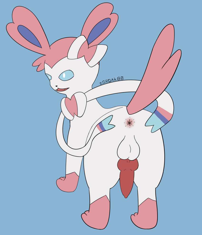 anatomically_correct anatomically_correct_genitalia anus balls eeveelution feral fur genitals hi_res knot male male_only nintendo pink_body pink_fur pokémon_(species) pokemon pokemon_(species) presenting presenting_anus ribbons solo sylveon video_games white_body white_fur zoroak88