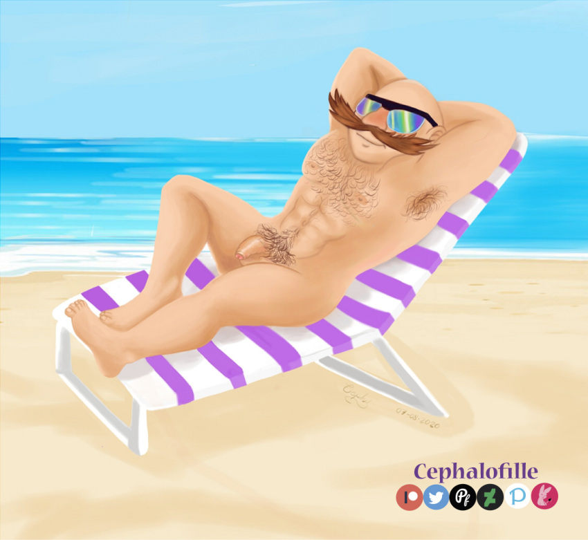 1boy beach dr._eggman dr_robotnik glasses male male_only nude_male penis pinup robotnik sonic_(series) sonic_boom