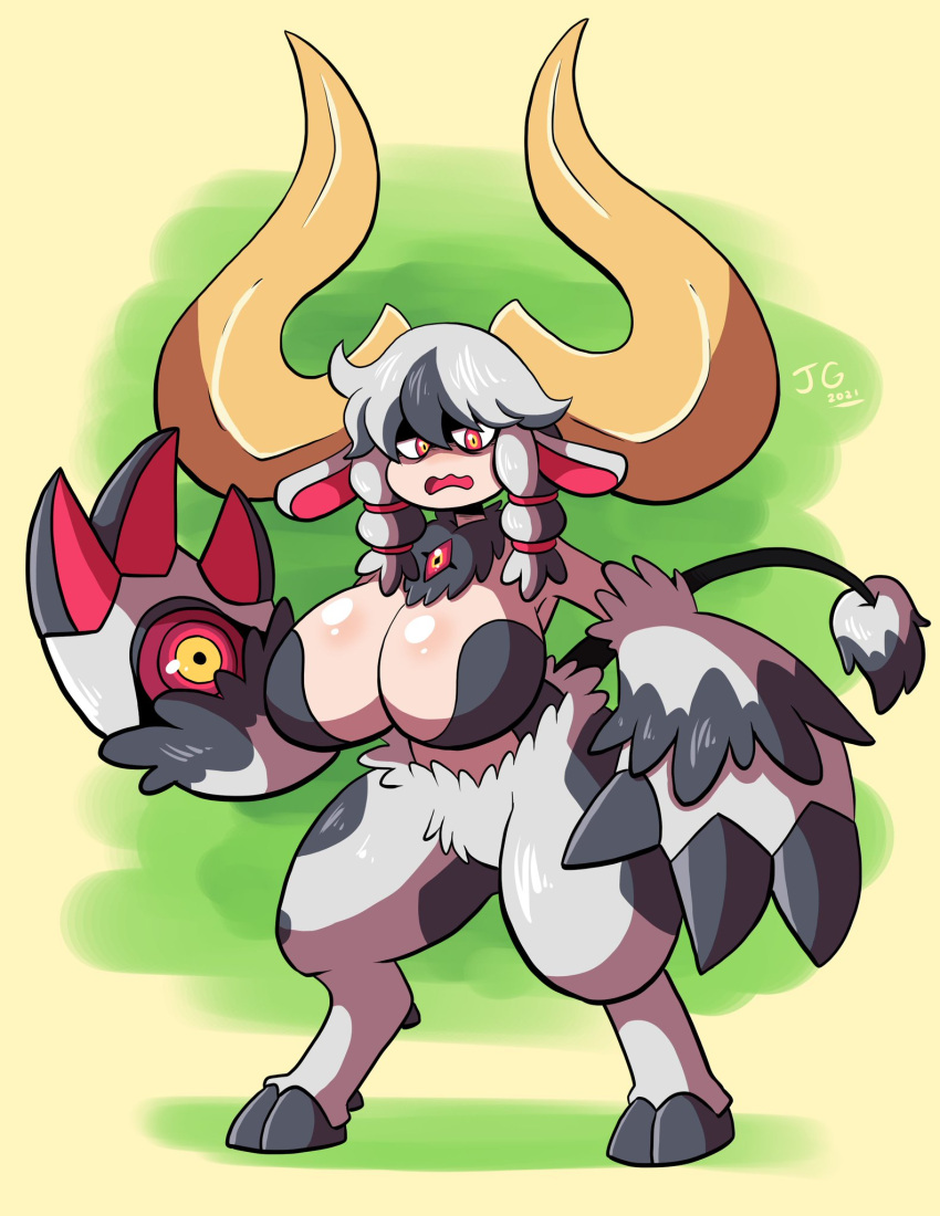 1girls 2021 big_breasts breasts cleavage cow_ears cow_girl disgaea disgaea_6 evil_eye_(disgaea) greliz horns huge_breasts monster_girl nippon_ichi_software prinnydood tagme