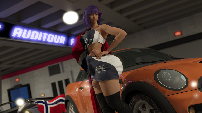 1futa 3d 3d_model auditour balls breasts car daz3d daz_studio dress flag futa_only futanari huge_cock intersex light-skinned_futa light-skinned_futanari light_skin natt_(auditour) norwegian norwegian_flag original_character penis purple_hair race_queen tagme testicles vehicle