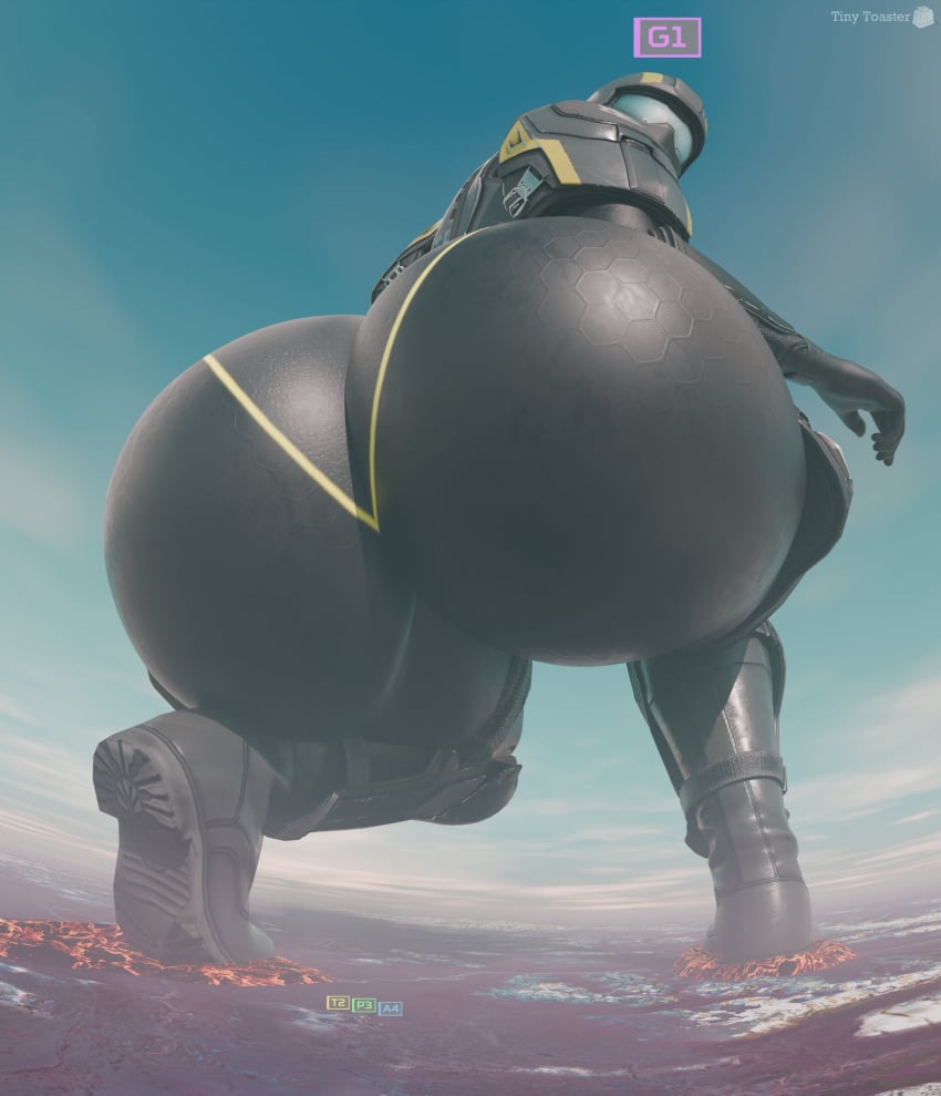 ass_focus giantess helldiver_(helldivers) helldivers_2 macro tinytoasty