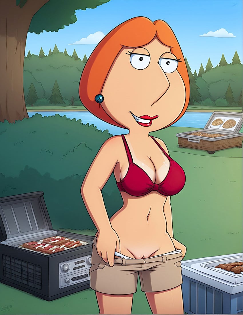 ai_generated bra breasts family_guy female lois_griffin okokok217 panties_down pussy shorts_down solo thighs