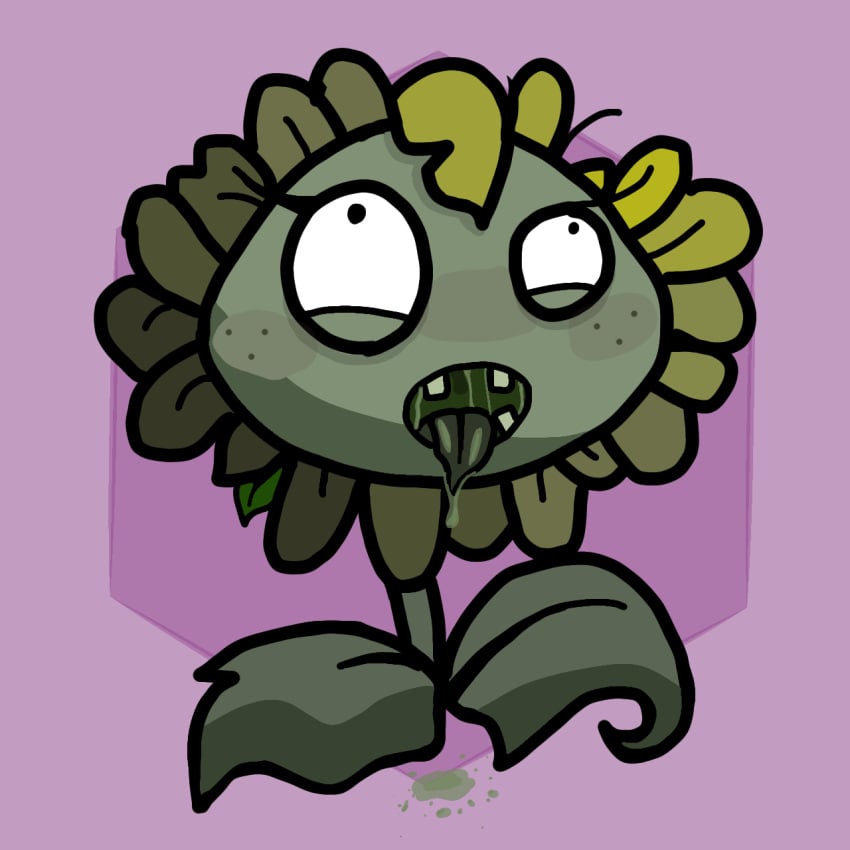 female green_body grey_body hair nude_female open_mouth petals plant plant_girl plants_vs._zombies_hybrid plants_vs_zombies pvz_hybrid saliva saliva_trail smelly sweat tongue tongue_out zombie zombie_girl zombie_sunflower(pvz_hybrid)