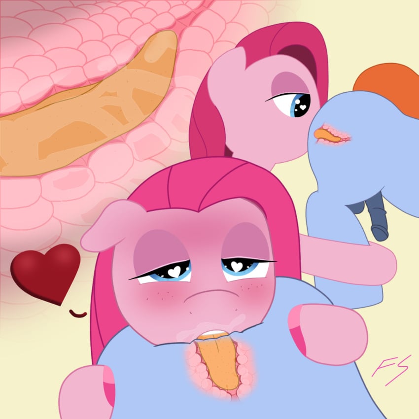 1:1 anal anal_sex anus blush colored_nails duo female feral friendship_is_magic fskindness hasbro heart_symbol hi_res holding_leg male male/female male_penetrated my_little_pony nails oral penetration pink_body pinkie_pie_(mlp) rimming rimming_male sex tongue x-ray x-ray_view