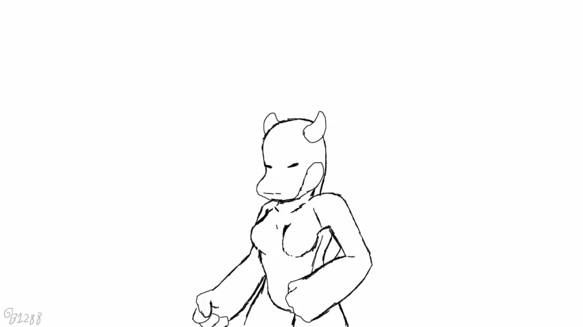 1girls animated anthro breast_expansion breasts female female_only huge_breasts monochrome original original_character thesneakyzone