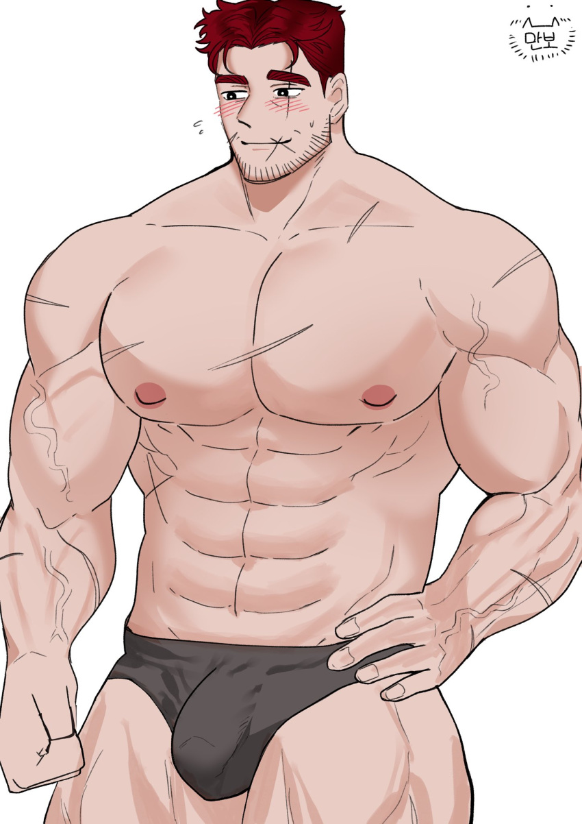 abs bara bara_tiddies bara_tits barazoku biceps big_nipples big_pecs black_eyes_male black_male_underwear bodybuilder buff buff_male daddy dilf facial_hair fair_skin gay gay_bear gay_daddy gay_male gay_only hunk male male_only male_underwear manbocm masculine_male mature_male mens_love muscular muscular_arms muscular_biceps muscular_male no_females no_women only_for_men pecs pectorals red_hair_male scars_on_body solo_male white_background