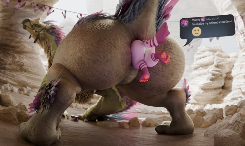 2025 3d anal anal_vore anthro anthro_on_feral ass big_butt butt_focus capcom digital_media_(artwork) duo emoji english_text extreme_size_difference felid feline female feral green_body green_scales hi_res looking_back lynx mammal momo_(momomeow) monster_hunter raised_tail rear_view scales scalie seikret size_difference spread_legs spreading tail text thick_tail thick_thighs tooeks vore zoophilia