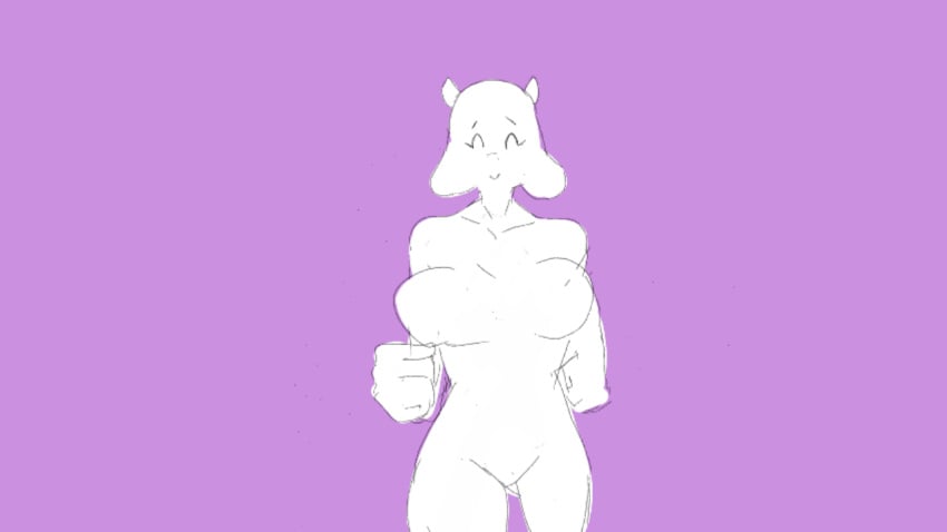 animated bouncing_breasts breasts drawn female kranson solo tagme toriel undertale video_games