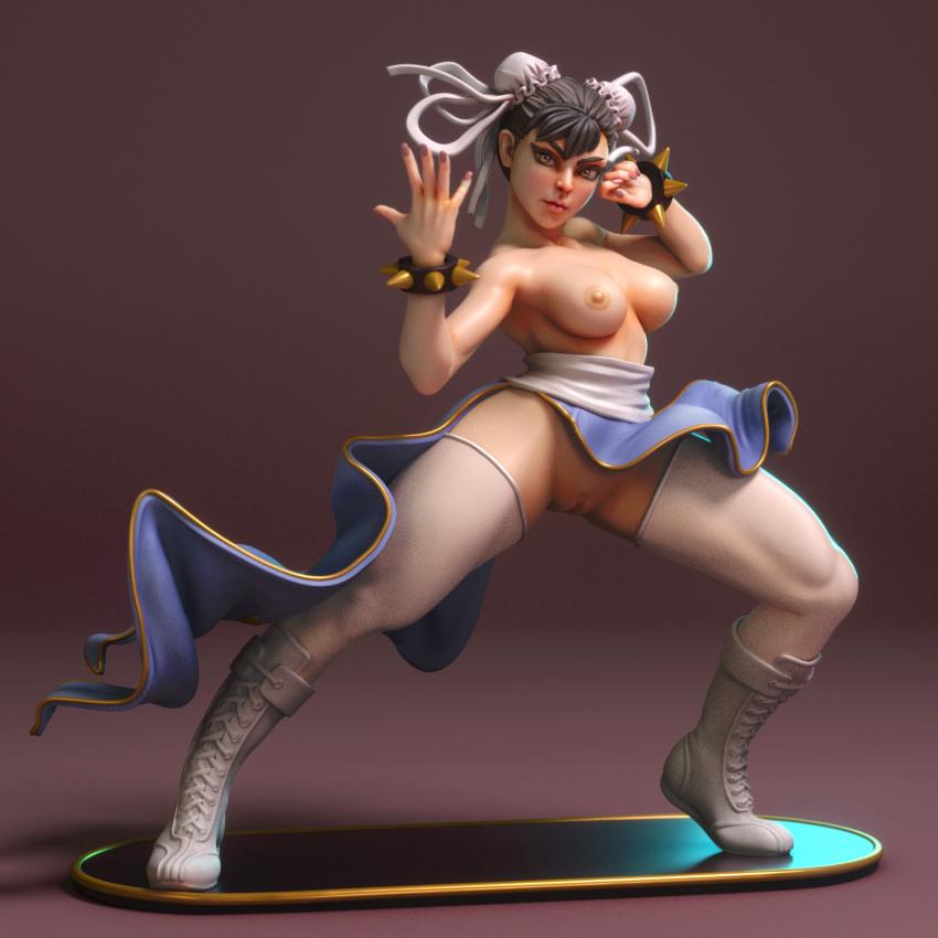 3d capcom chun-li female female_focus female_only figurine makeup pinup pinup_pose pose posing solo street_fighter torrida