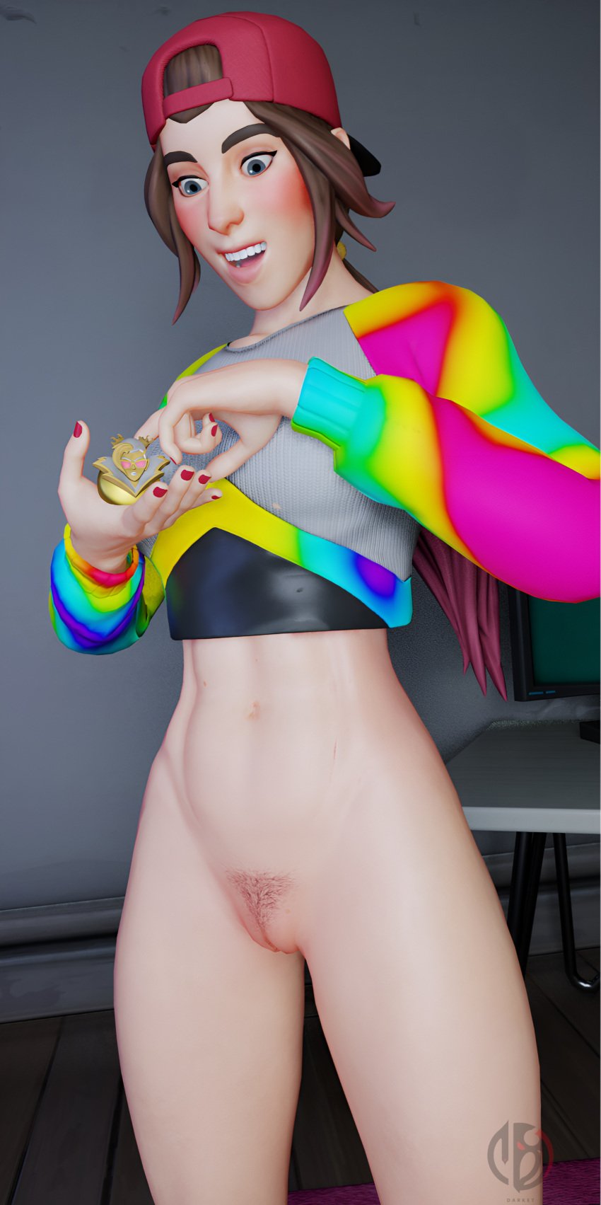 3d 3d_(artwork) ass big_thighs brown_hair curvy_figure exibitionism female female_only fortnite fortnite:_battle_royale gray_eyes hat holding_object loserfruit naked naked_female no_panties no_pants open_mouth partially_clothed partially_nude_female plug plug_(sex_toy) public public_hair pussy pussy_hair red_nails sex_toy sexy sexy_body shiny_skin slim slim_waist smile solo_female streamer streaming thighs vagina wet