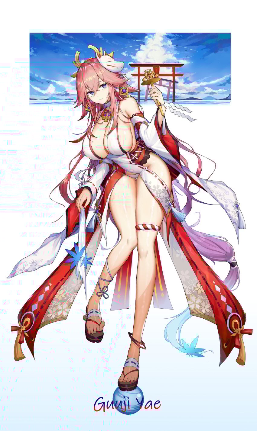 1girls female genshin_impact kiriko_(araragikoyomi) solo solo_female tagme yae_miko