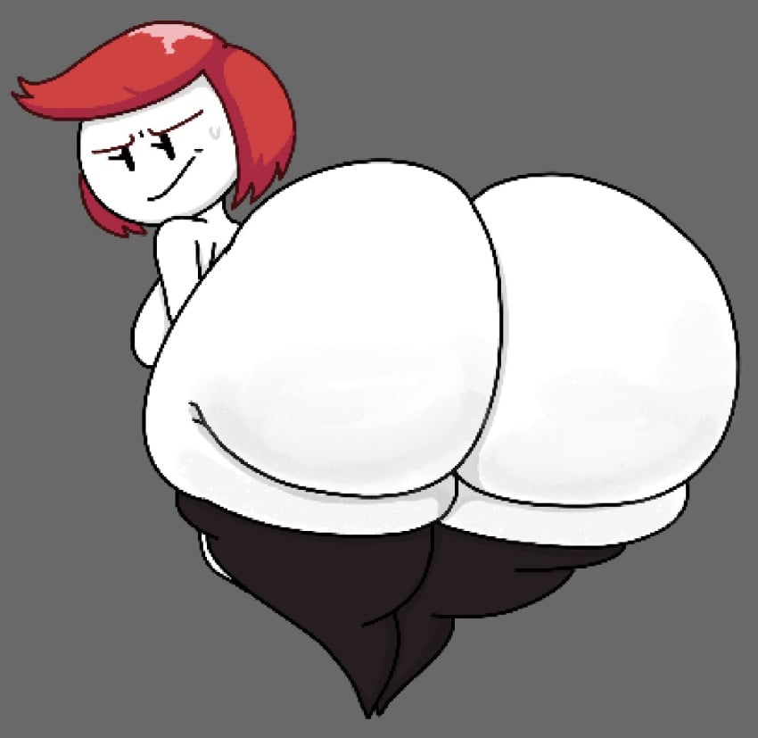 ass big_ass big_breasts bottomless breasts ellie_rose embarrassed henry_stickmin_(game) huge_ass large_ass red_hair red_hair theslashfive thighhighs
