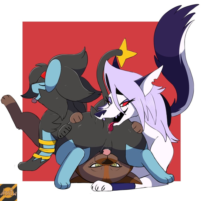 3girls 69_position anal anus ass athletic_wear big_butt black_body black_fur black_hair blue_body blue_fur brown_body brown_fur butt_focus canid canid_demon canine canis closed_eyes coach_cos_(friendlocke) crossover cunnilingus darknsfwindie demon dominant dominant_female dominant_feral eurasian_wolf facesitting felid feline female female/female feral feral_loona_(helluva_boss) feral_on_feral friendlocke fur furry generation_4_pokemon genitals green_eyes grey_nose group hair hellhound helluva_boss hi_res loona_(helluva_boss) luxray mammal mature_female moll_mactire mother_(lore) mythological_canine mythological_creature mythology naked naked_female nintendo notched_ear nude nude_female nude_feral olive_eyes oral parent_(lore) paws pokemon pokemon_(species) red_eyes red_nose rimming sex sitting_on_another submissive submissive_female submissive_feral teeth thick_thighs tongue tongue_out trio two_tone_body two_tone_fur vaginal_penetration vulva white_body white_fur white_hair wolf wolf_girl wolfwalkers workout_clothing