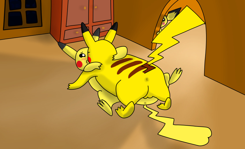 anus arm_around_partner arm_around_shoulders balls being_watched caught_in_the_act couple_sex duo female female_penetrated feral from_front_position generation_1_pokemon generation_2_pokemon genitals hi_res inside intraspecies kissing kissing_while_penetrated kissing_while_penetrating looking_at_another lying male male/female male_on_top male_penetrating male_penetrating_female mammal missionary_position mouse murid murine night nintendo on_back on_top parent_(lore) penetration pichu pikachu pokemon pokemon_(species) rodent romantic romantic_couple sex vaginal_penetration voyeur