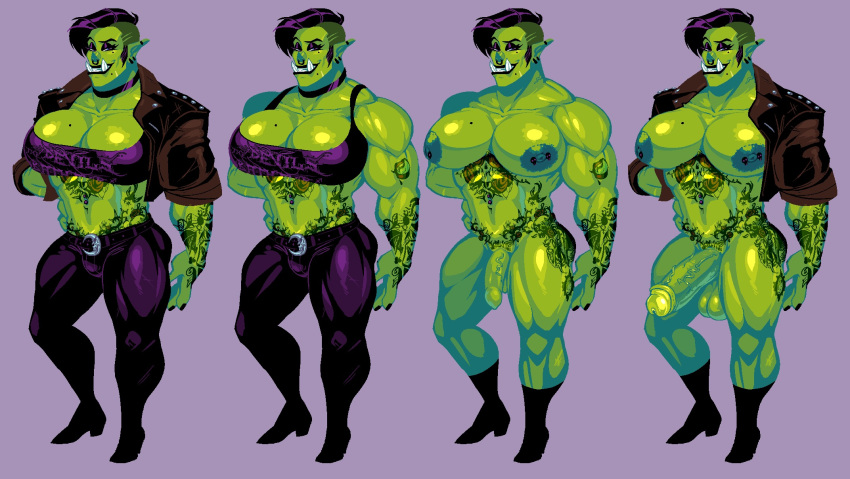 1futa big_penis carbonoid dickgirl futanari intersex mayhem_(carbonoid) muscular orc orc_futanari reference_sheet solo