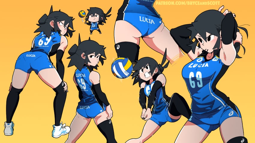 1girls 2021 ass ass_focus black_hair lucia_(scott_malin) multiple_poses patreon_username scott_malin sports_uniform tagme the_panty_bear volleyball volleyball_uniform