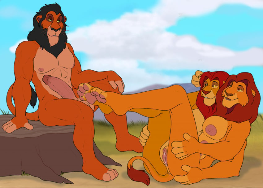 1boy 1cuntboy anthro breasts conjoined cuntboy cuntboy_with_breasts disney duo duo_focus felid furry genitals group incest intersex lion male male_on_cuntboy mammal merging mufasa multi_arm multi_breast multi_head multi_limb pantherine penis pussy scar_(the_lion_king) shadowpelt simba stuck_together the_lion_king