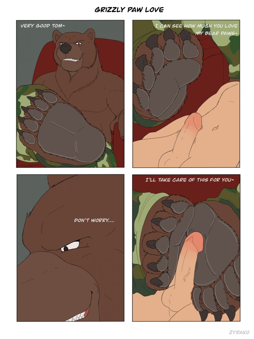 anthro bear duo feet foot_fetish foot_play footjob hi_res human male male/male mammal sex zyrako_(artist)