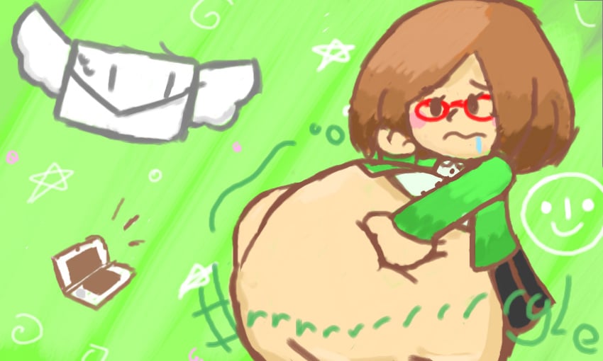 mii nikki_(swapnote) nintendo same_size_vore soft_vore struggling struggling_prey swapnote vore vore_belly