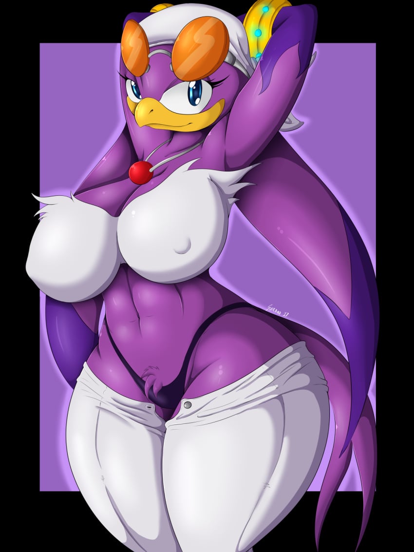 2017 anthro avian beak bird clothing conditional_dnp eyewear female hi_res hirundinid looking_at_viewer nipple_outline oscine panties passerine sega solo sonic_(series) sonic_riders sonic_the_hedgehog_(series) suirano swallow_(bird) underwear wave_the_swallow