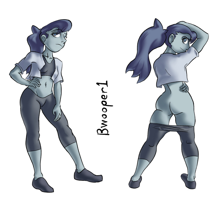 1girls ass bwooper1 female gemsona midriff navel pants_down ponytail steven_universe tagme