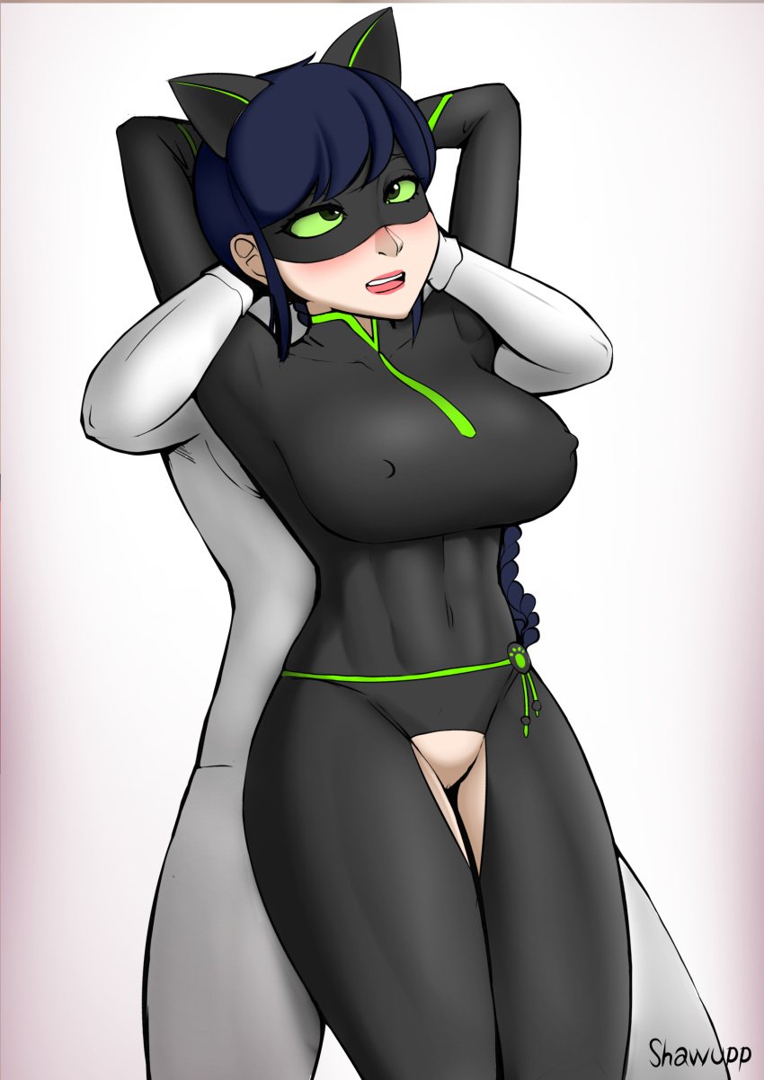 colored ladynoir_(character) marinette_cheng marinette_dupain-cheng miraculous_ladybug shawupp tagme teenager unseen_male_face