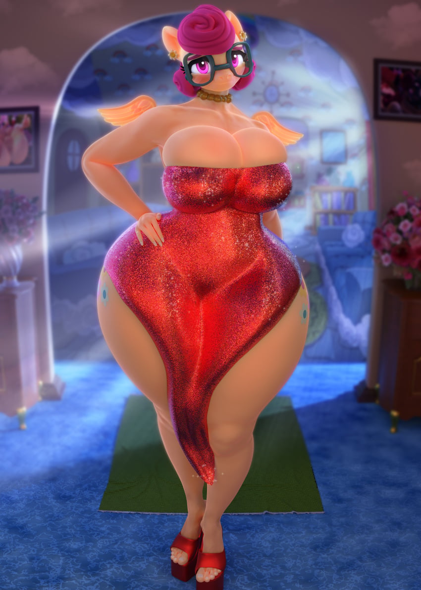 1girls 3d 3d_(artwork) anthro ass big_ass big_breasts big_butt braless breasts cleavage curvy curvy_figure dress equid equine female female_focus female_only friendship_is_magic furry gigantic_ass gigantic_butt glasses hand_on_hip horse huge_ass huge_breasts huge_butt huge_thighs hyper_ass hyper_butt looking_at_viewer mammal milf my_little_pony no_bra pegasus posey_shy_(mlp) snuddy solo solo_female thick_thighs tight_clothing tight_dress voluptuous voluptuous_female wide_hips wide_thighs