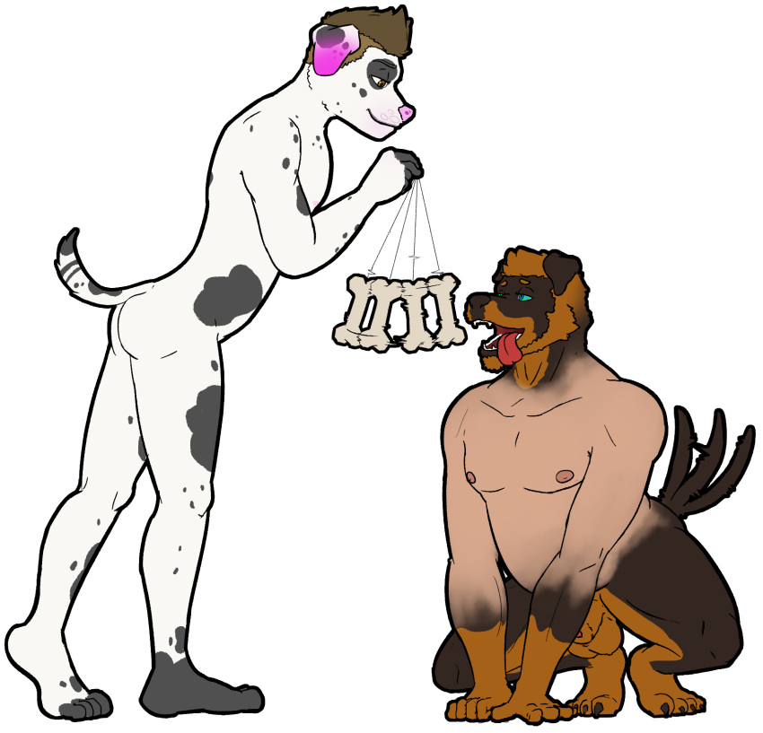 alpha_channel anthro balls bone canid canine canis cowardlion dalmatian domestic_dog duo genitals hi_res hypnosis male male/male mammal mastiff mind_control molosser penis petplay puppyplay roleplay rottweiler tailwag transformation