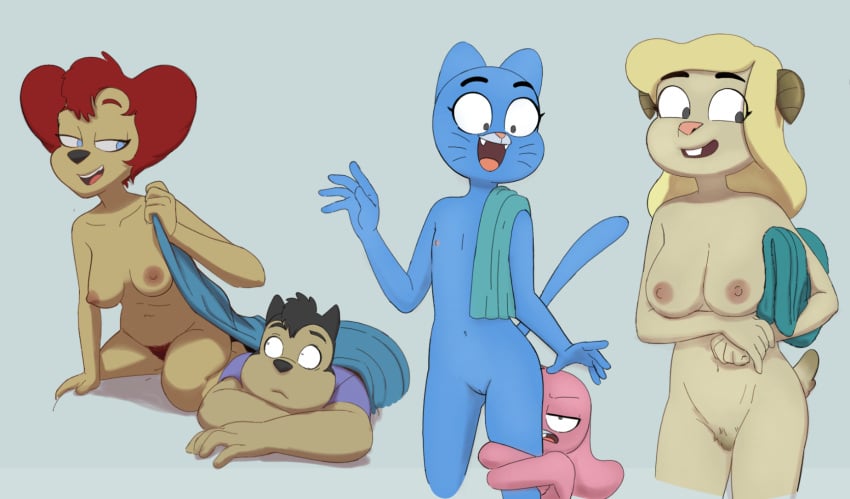 anais_watterson anthro bovid breasts canid canine canis caprine cartoon_network casual_nudity chi_chi's_mom crossover d-rock disney domestic_dog drockdraw felid feline female flat_chested goat goof_troop group hi_res lagomorph leporid male mammal mother mother_and_child nicole_watterson nipples nude parent parent_and_child peg_pete pj_(goof_troop) pubes rabbit shaved_pussy the_amazing_world_of_gumball