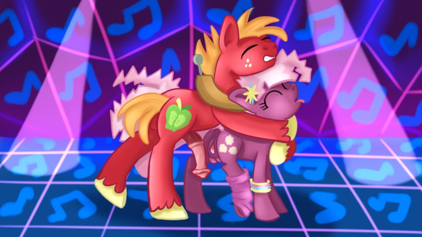 big_macintosh_(mlp) cheerilee_(mlp) clitoris closed_eyes dance_floor dancing duo earth_pony equid equine female feral friendship_is_magic genitals horse jbond male male/female mammal my_little_pony open_mouth penis pony pussy