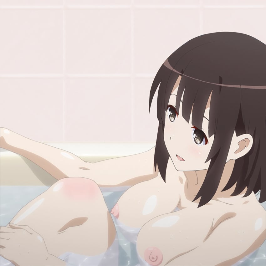 bath bathtub breasts brown_hair katou_megumi nude_edit nude_filter saenai_heroine_no_sodatekata