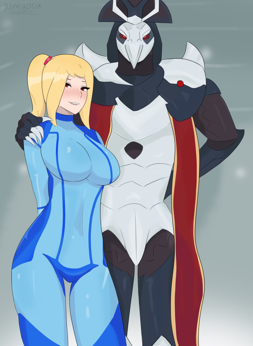 alien anthro armor bad_end brainwashing chozo clothing female human metroid metroid_dread mind_control raven_beak red_eyes samus_aran suit zero_suit_samus