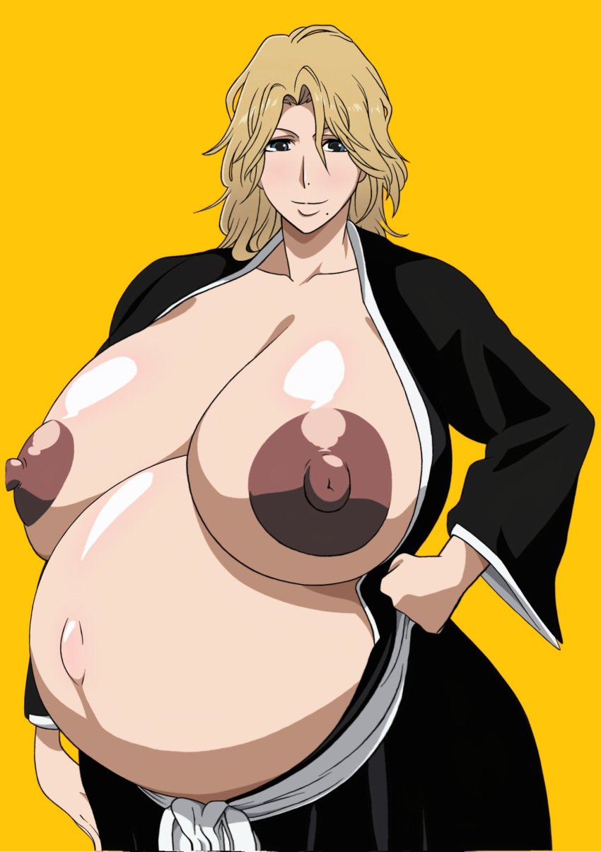 1girls 3rd_party_edit artist_request big_ass big_breasts black_dress bleach blonde_hair caucasian caucasian_female child_bearing_hips dark_nipples fungus-man heavily_pregnant huge_breasts matsumoto_rangiku milf mole_under_mouth pregnant solo source_request swollen_belly thick_thighs tits_out white_woman