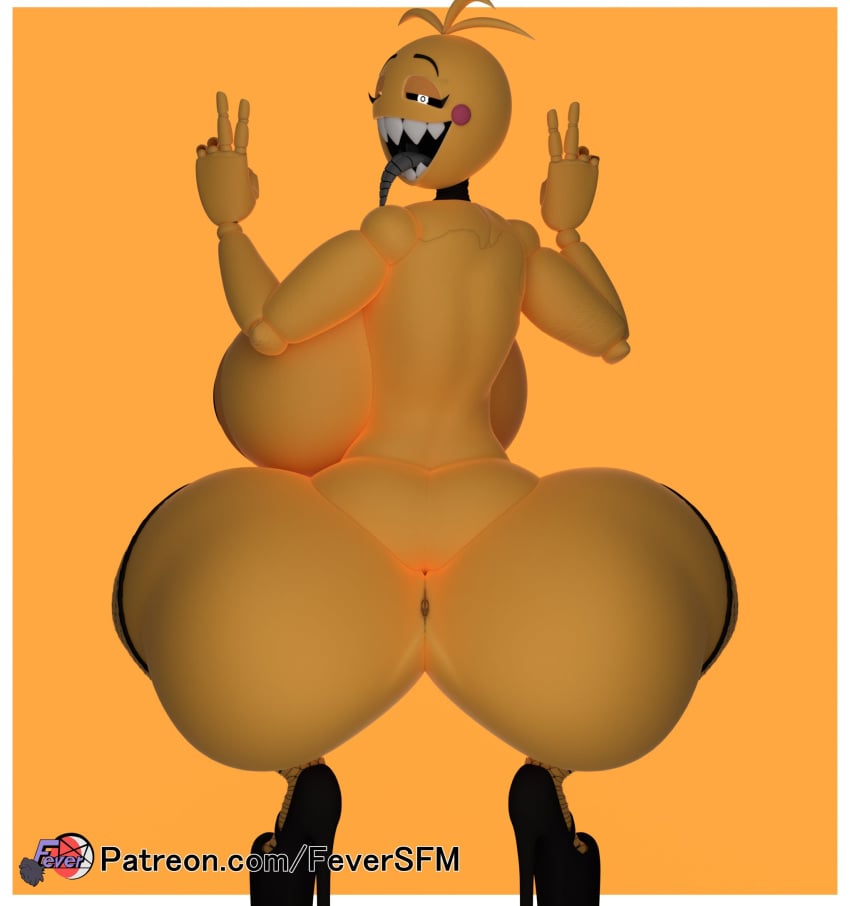 1girls 3d 3d_(artwork) animatronic anus ass big_ass big_breasts big_butt fat_ass female female_only feversfm fishnet_legwear fishnets five_nights_at_freddy's five_nights_at_freddy's_2 heart-shaped_pasties high_heels huge_breasts large_ass large_breasts looking_at_viewer metal_tongue navel open_mouth pasties peace_sign scottgames sharp_teeth solo solo_female solo_focus thick_ass thick_thighs thighs tongue tongue_out toy_chica_(cyanu) toy_chica_(fnaf) wide_hips yellow_body yellow_skin