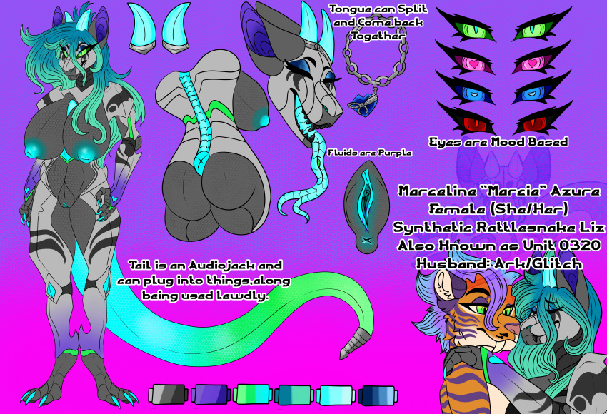 absurd_res anthro ass big_breasts biopulse breasts dragon female genitals hi_res hybrid machine marceline_azure model_sheet mythological_creature mythological_scalie mythology pit_viper pussy rattlesnake reptile robot scalie snake solo synthetic thick_thighs