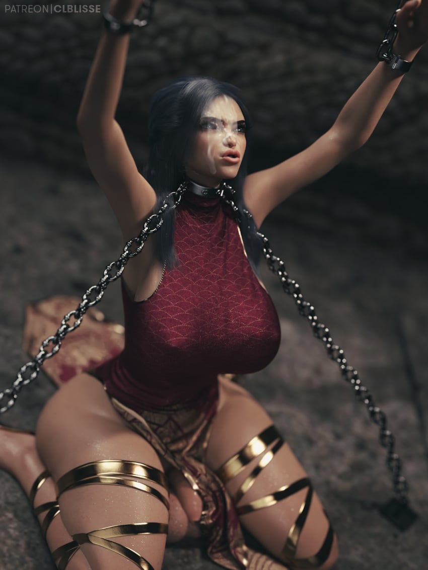 1futa 3d angry angry_face balls big_balls big_breasts big_hips big_penis black_hair bondage bottomless breasts chains clblisse clothed clothing cock cum_on_face dickgirl flaccid flaccid_penis futa_only futanari hips irelia_xan kneeling large_breasts league_of_legends light-skinned_futanari light_skin mostly_clothed penis prison prisoner restrained sitting solo sperm testicles