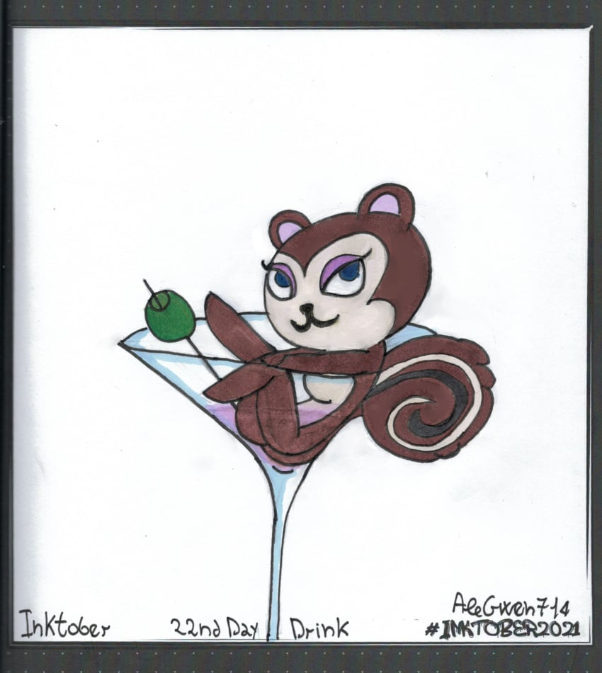 alegwen714 animal_crossing anthro inktober inktober_2021 pecan_(animal_crossing) squirrel