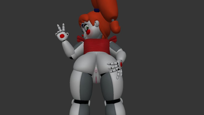 3d artist_request baby_(fnafsl) big_ass circus_baby circus_baby_(fnaf) circus_booby five_nights_at_freddy's hand_on_ass no_skirt prisma3d pussy solo