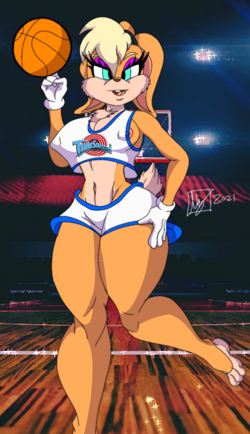 lola_bunny marbardan_(artist) nipple_slip space_jam tagme