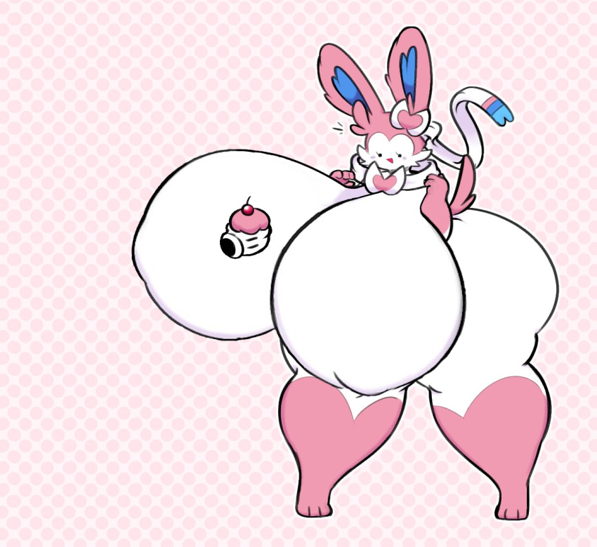 big_breasts breasts dewbber edit eeveelution huge_breasts hyper n1ko no_humans pokémon_(species) pokemon sylveon third-party_edit