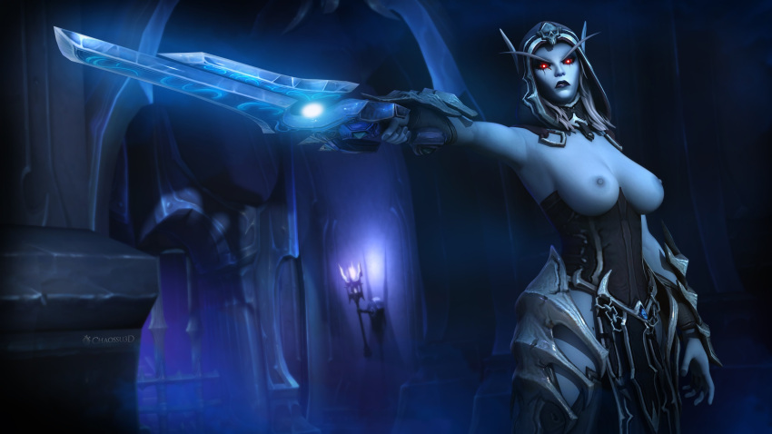 3d 3d_(artwork) angry blizzard_entertainment breasts breasts_out chaossu3d clothed clothing high_elf hunter_(warcraft) kingsmourne maw_rune mawsworn nipples shadowlands solo_female solo_focus source_request sylvanas_windrunner the_maw_(warcraft) torghast_tower_of_the_damned undead undead_(warcraft) warcraft world_of_warcraft