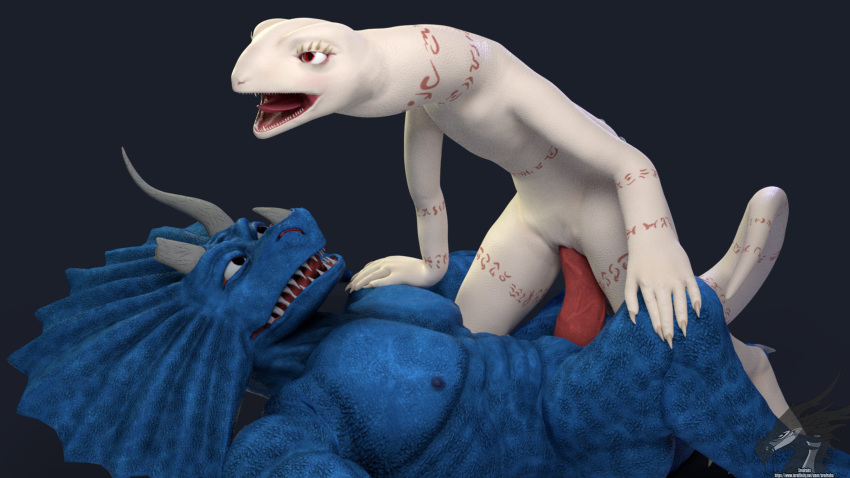 3d_(artwork) absurd_res blender_(software) ceratopsian crusch_lulu digital_media_(artwork) dinosaur duo extreme_dinosaurs genitals hi_res horn lizard lizardman_(overlord) lizzard male/female muscular on_top open_mouth ornithischian overlord_(maruyama) penetration penis pussy reptile scalie sex simple_background spike_(extreme_dinosaurs) sredrahs triceratops vaginal_penetration zbrush