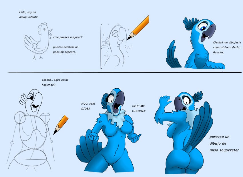 1girls 5_fingers anthro anthrofied ass avian avian_humanoid beak big_ass big_breasts big_butt bird bird_humanoid blue_eyes blue_feathers blue_sky_studios breasts butt drawing feathers featureless_breasts featureless_crotch female female_only feral fur furry hips huge_ass huge_butt humanoid jewel_(rio) large_ass large_breasts large_butt macaw no_nipples no_pussy pencil pussy rio_(film) rio_(series) solo solo_female thick thick_ass thick_thighs thighs wide_hips