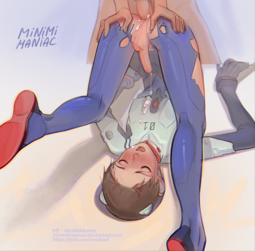 2boys anal ass blush clothed_sex clothing cum cum_in_ass cum_inside folded_deck_chair_position gay human human_only male male/male male_on_male male_only minimimaniac missionary_position neon_genesis_evangelion penis shinji_ikari tagme testicles torn_clothes yaoi