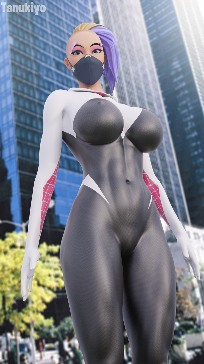 1girls 3d 3d_(artwork) blue_eyes catalyst_(fortnite) cosplay female female_only fortnite marvel marvel_comics solo spider-gwen_(cosplay) spider-man_(series) tagme tanukiyo